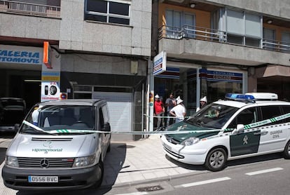 Edificio de Ponteareas (Pontevedra), donde apareció el cadáver descuartizado de un narcotraficante.