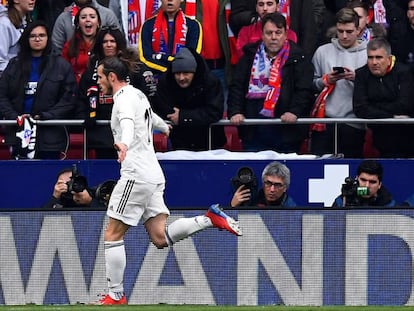 Bale celebra su gol ante el Atlético.