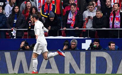 Bale celebra su gol ante el Atlético.