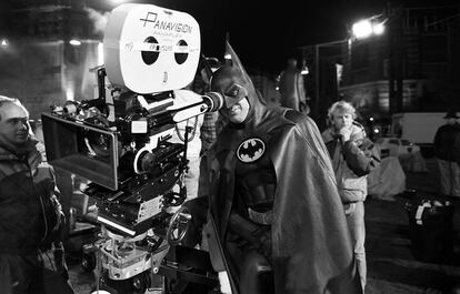 Michael Keaton durante el rodaje de &#039;Batman&#039; (1989)