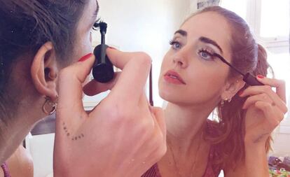 Chiara Ferragni, en una foto publicada en su Instagram en la que habla del rímel de la marca Eyeko.