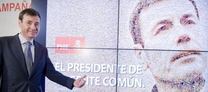 Tomás Gómez, en la presentación de su campaña electoral en la sede del PSM.