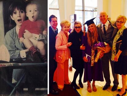 El instagram de Lourd está repleto de imágenes familiares con su madre, abuela y sus ‘dos’ padres. Como esta imagen, en su graduación en la NYU, junto a sus abuelas, su madre, su padre y la pareja de éste.