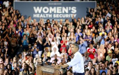 El presidente Obama durante su discurso en Denver, Colorado. 