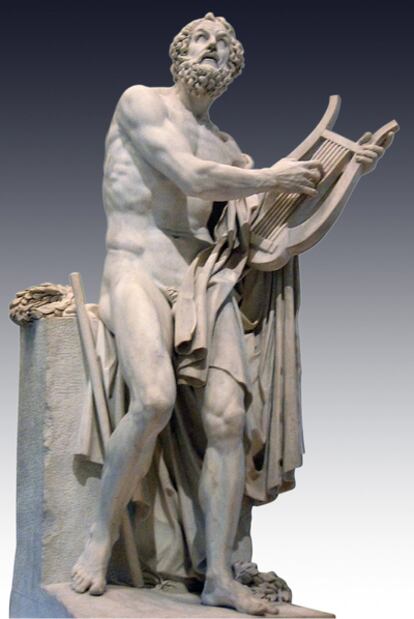 <i>Homero </i>(1812), escultura de Philippe Laurent Roland expuesta en el Louvre.