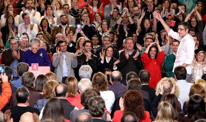 Eduardo Madina, en el acto de presentación de la candidata Susana Díaz a liderar el PSOE.