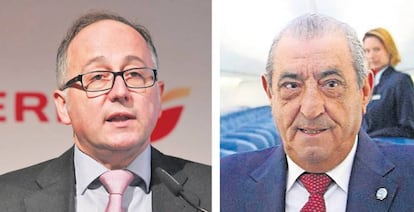 El CEO de IAG, Luis Gallego, y el presidente de Air Europa, Juan José Hidalgo.