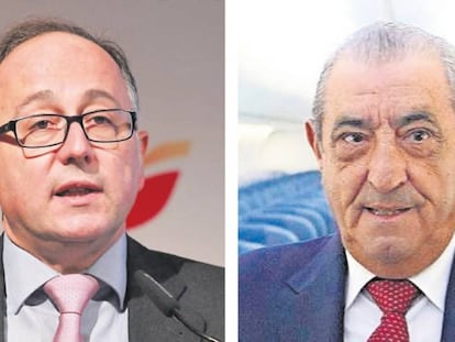 El CEO de IAG, Luis Gallego, y el presidente de Air Europa, Juan José Hidalgo.