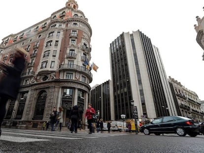 Sede de CaixaBank en Valencia, en el antiguo Banco de valencia, que absorbió.