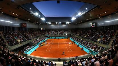 Panorámica de la pista Arantxa Sánchez Vicario de la Caja Mágica de Madrid.