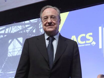 El presidente de ACS, Florentino P&eacute;rez, en la Junta de Accionistas de 2017. 