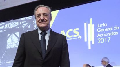 El presidente de ACS, Florentino P&eacute;rez, en la Junta de Accionistas de 2017. 