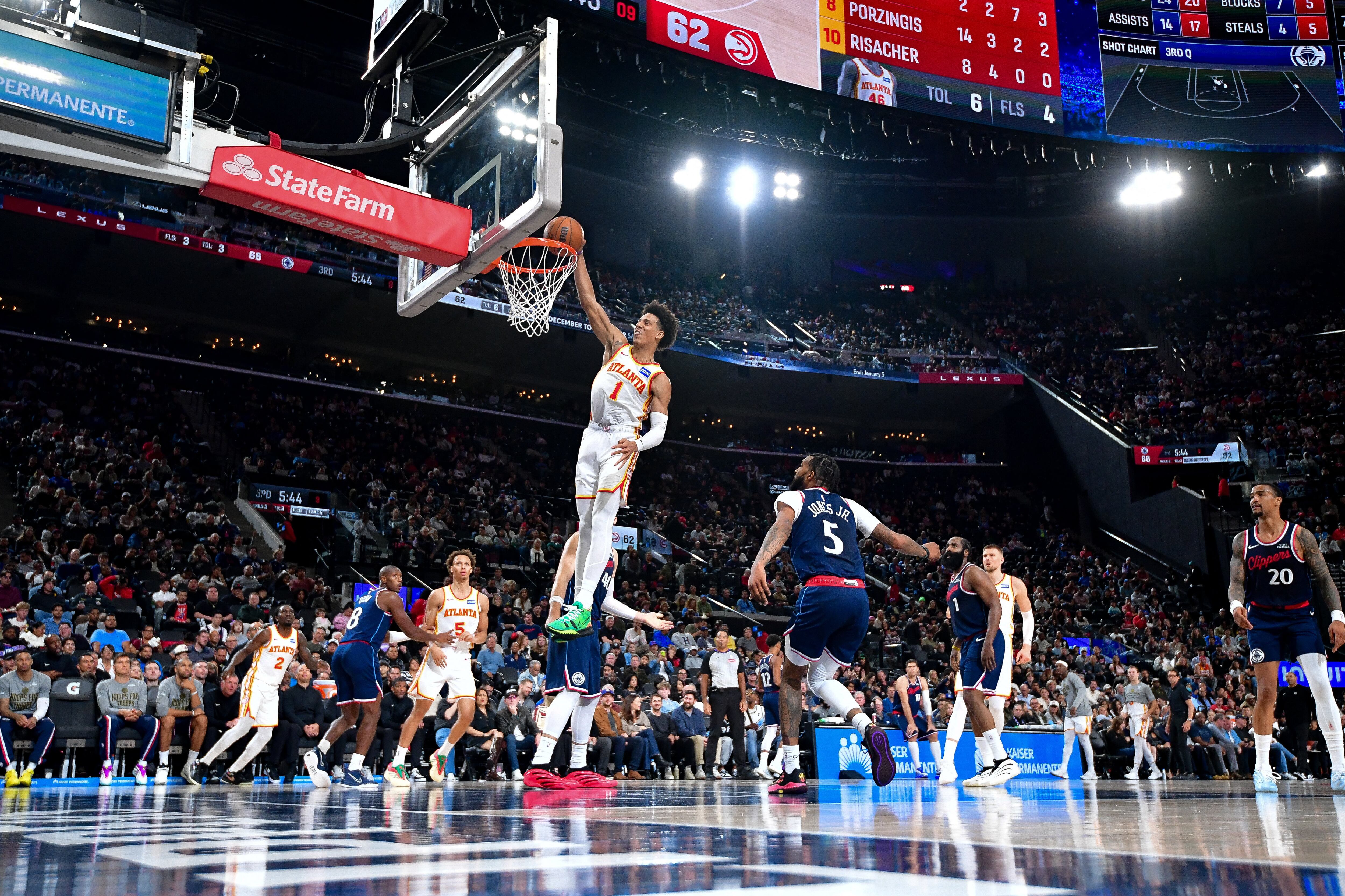 Imagen de un partido reciente de la NBA entre los Atlanta Hawks y Los Ángeles Clippers.