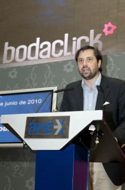 Luis P&eacute;rez Val, CEO de Bodaclick, el d&iacute;a de la salida a Bolsa de la compa&ntilde;&iacute;a.