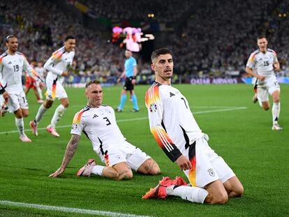 Havertz celebra su gol de penalti ante Dinamarca este sábado en Dortmund.