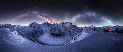 'Double Milky Way Arch Over Matterhorn'. Zermatt, Suiza