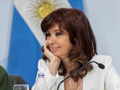 Cristina Kirchner durante una reunión con representantes de la iglesia católica, este 15 de septiembre.