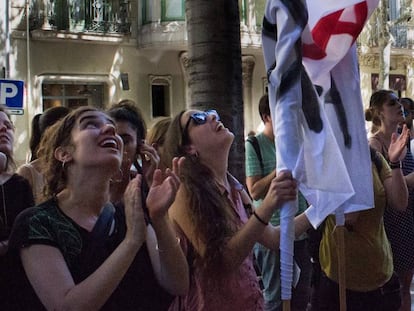 Manifestants del sindicat SUT durant les reivindicacions.