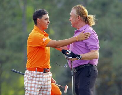 Ricky Fowler, de 25 años, y Jiménez, de 50, tras la ronda.