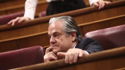 El diputado de Ciudadanos en el Congreso, Marcos de Quinto, en el Congreso antes de renunciar a su escaño. 