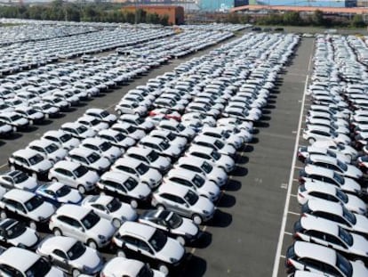 Coches del grupo Volkswagen en una planta alemana.