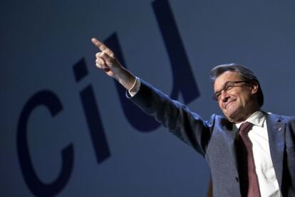 Artur Mas, en su intervención en el acto celebrado en Viladecans (Barcelona).