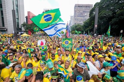 Seguidores de Jair Bolsonaro durante la manifestación.