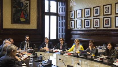 La reunión de la Mesa del Parlament, el pasado viernes