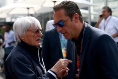 Bernie Ecclestone y Carlos Slim Domit.