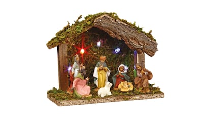 Belén de Navidad con pesebre y figuras