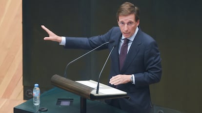 El alcalde de Madrid durante el Debate sobre el Estado de la Ciudad, el 8 de septiembre.