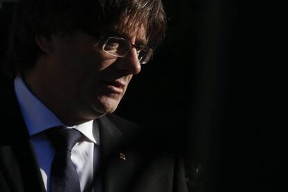 El president de la Generalitat, Carles Puigdemont, aquest dissabte.