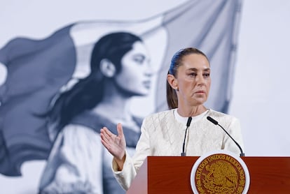 La presidenta de México, Claudia Sheinbaum, en Palacio Nacional de la Ciudad de México.