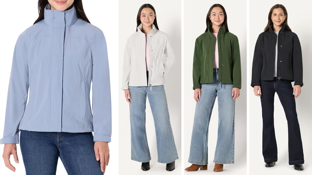 Chaqueta impermeable Amazon Essentials. 