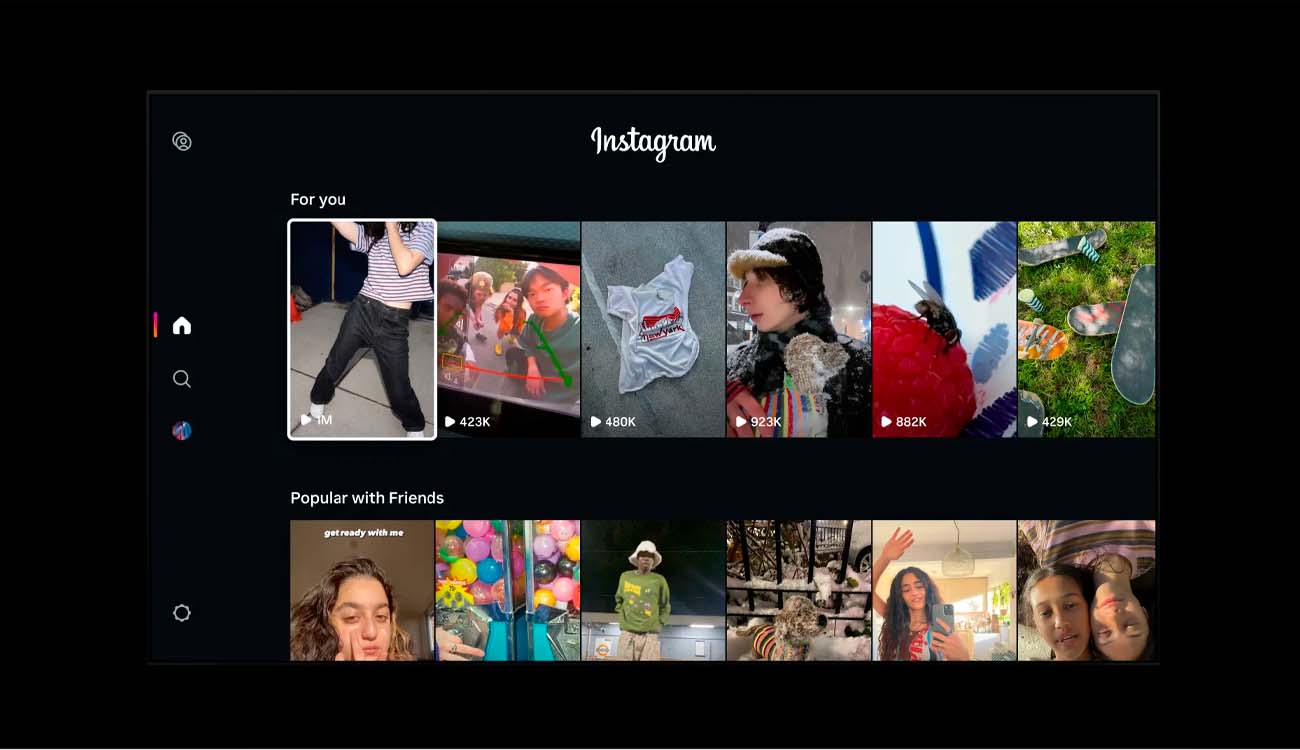 Visualización de contenido en Instagram para TV