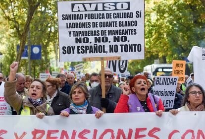 Manifestación para exigir una mejora de las pensiones, el 19 de noviembre, en Madrid.