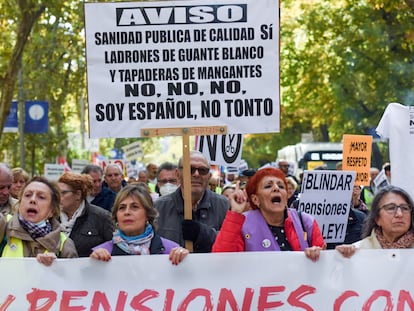 Manifestación para exigir una mejora de las pensiones, el 19 de noviembre, en Madrid.