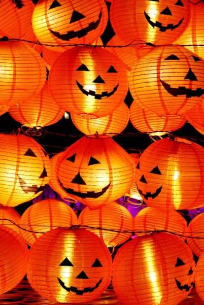 Farolillos con forma de calabaza de Halloween en China