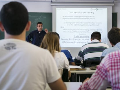 Una clase universitaria impartida en inglés.