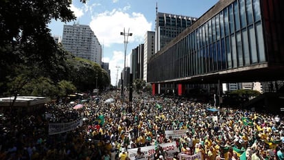 A manifestação na av. Paulista.