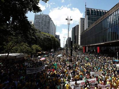 A manifestação na av. Paulista.