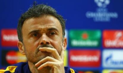 Luis Enrique, durante la rueda de prensa.