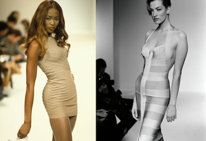 Los primeros diseños del 'bandage dress' fueron el uniforme de las supermodelos en la década de los noventa.