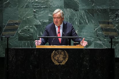 United Nations Secretary General António Guterres addresses the 78th Session of the U.N. General Assembly in New York City, on September 19, 2023.