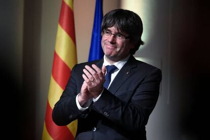 Carles Puigdemont, durante un acto en Bélgica.