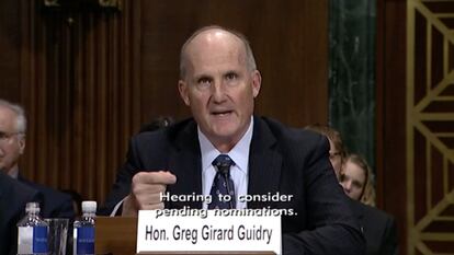 Greg Guidry speaks during a hearing for district court nominees held by the Senate Committee on the Judiciary in Washington