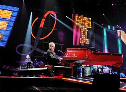 Elton John, la pasada semana en Düsseldorf durante su actuación.