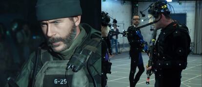 El capitán Price, personaje interpretado por el británico Barry Sloane, y el actor en la captura de movimientos de 'Modern Warfare II' (2022).