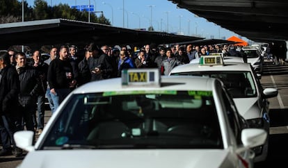 Drivers wait to vote on the strike on Tuesday.