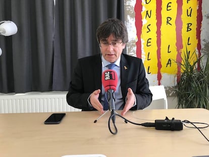 Carles Puigdemont, en una entrevista para Rac1.